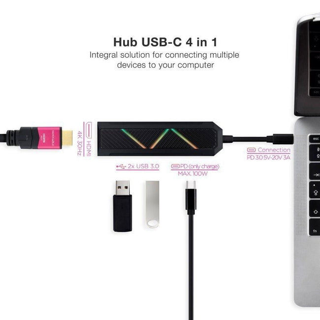Docking USB Tipo-C Nanocable 10.16.0401/ 2xUSB/ 1xUSB Tipo-C PD/ 1xHDMI 4K Main Image