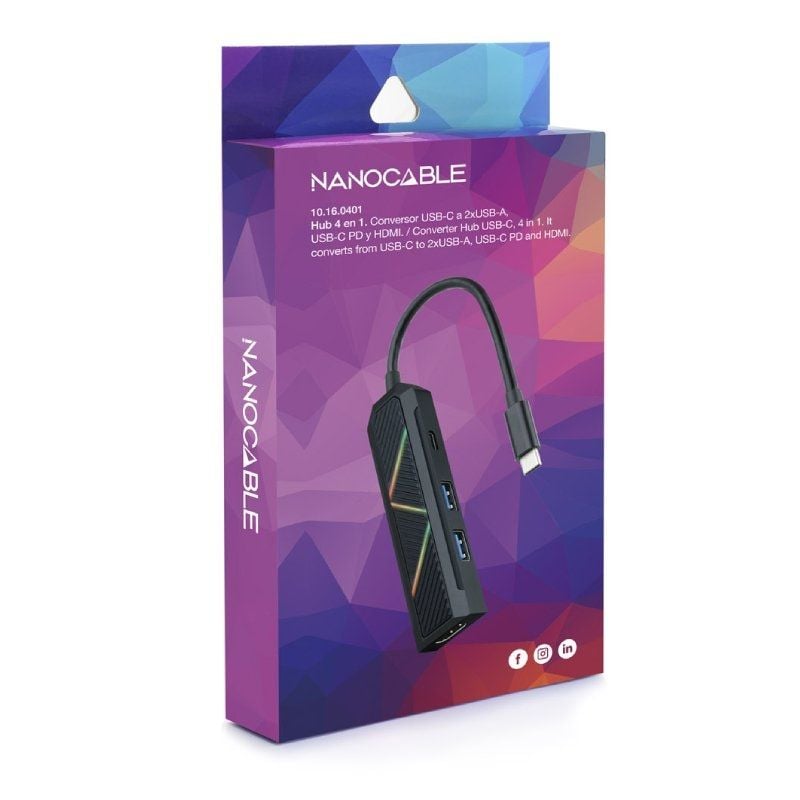 Docking USB Tipo-C Nanocable 10.16.0401/ 2xUSB/ 1xUSB Tipo-C PD/ 1xHDMI 4K
