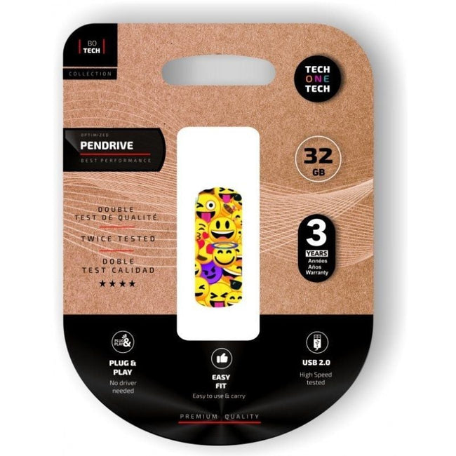 Pendrive 32GB Tech One Tech Emoji collage USB 2.0 Hover Image