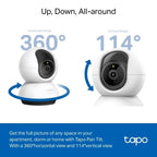 Cámara de Videovigilancia TP-Link Tapo TC72/ 360/ Visión Nocturna/ Control desde APP