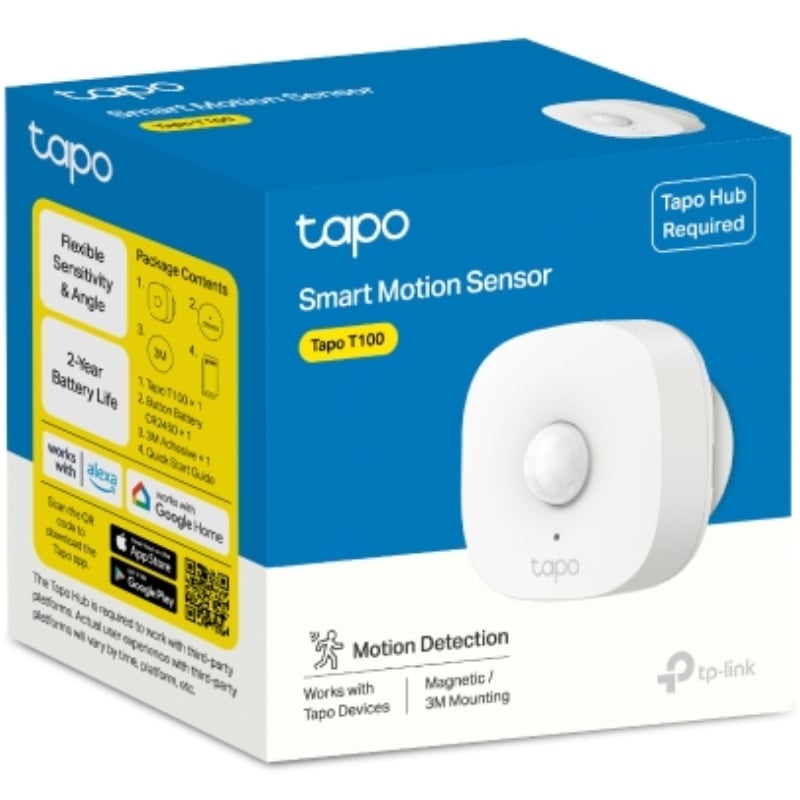 Sensor de Movimiento TP-Link Tapo T100/ ngulo de apertura 120/ Requiere Hub Inteligente