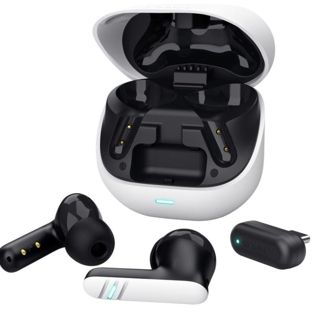 Auriculares Bluetooth Trust GXT 409 Oxxie 25478 con estuche de carga/ Autonomía 7h/ Blanco y Negro Hover Image