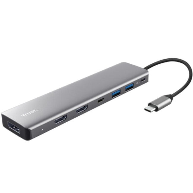 Docking USB Tipo-C Trust Dalyx/ 2xUSB/ 2xHDMI 4K/ 1xDisplayPort/ 1xUSB Tipo-C PD/ Gris Hover Image
