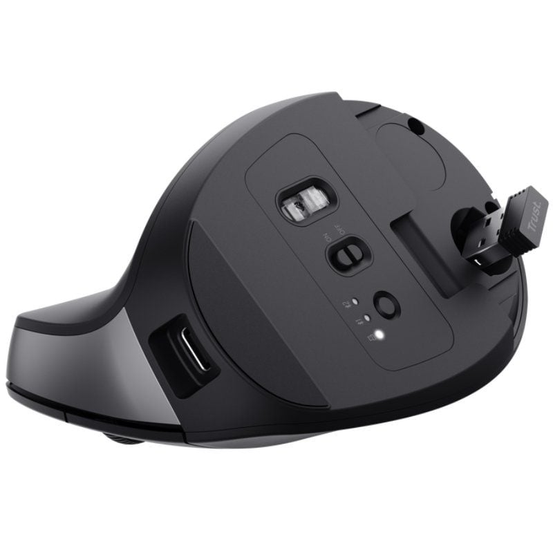 Ratón Vertical Inalámbrico Trust Bayo+/ Batería Recargable/ Hasta 2400 DPI