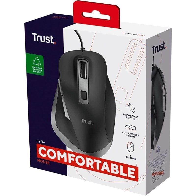 Ratón Ergonómico Trust Fyda Eco/ Hasta 5000 DPI