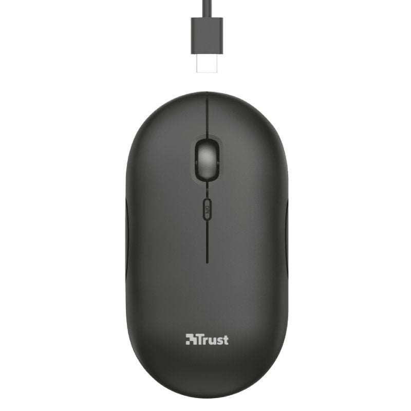 Ratón Inalámbrico Trust Puck/ Batería recargable/ Hasta 1600 DPI