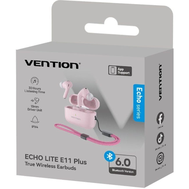 Auriculares Bluetooth Vention Echo Lite E11 Plus con estuche de carga/ Autonomía 6h/ Rosas Main Image