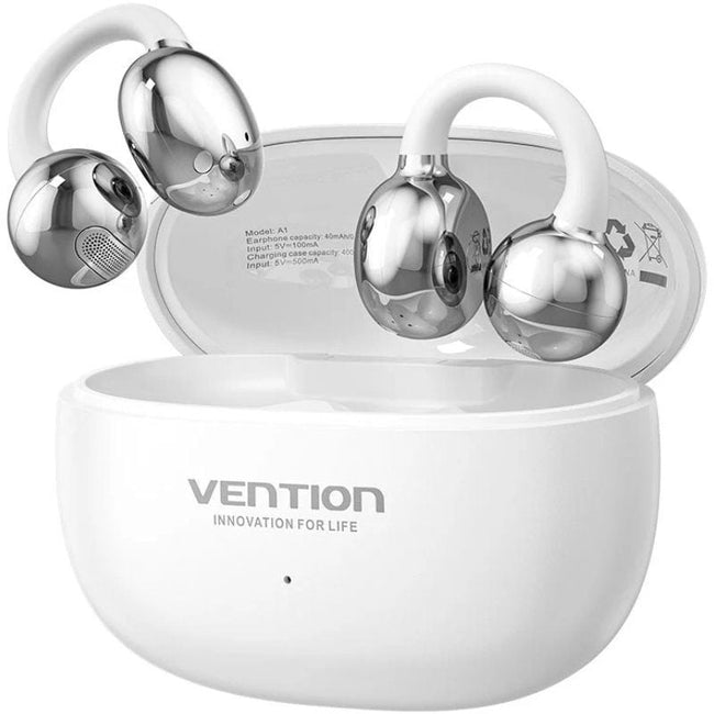 Auriculares Bluetooth Vention Echo Clip A11 Pro con estuche de carga/ Autonomía 6h/ Blancos Hover Image