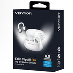 Auriculares Bluetooth Vention Echo Clip A11 Pro con estuche de carga/ Autonomía 6h/ Blancos