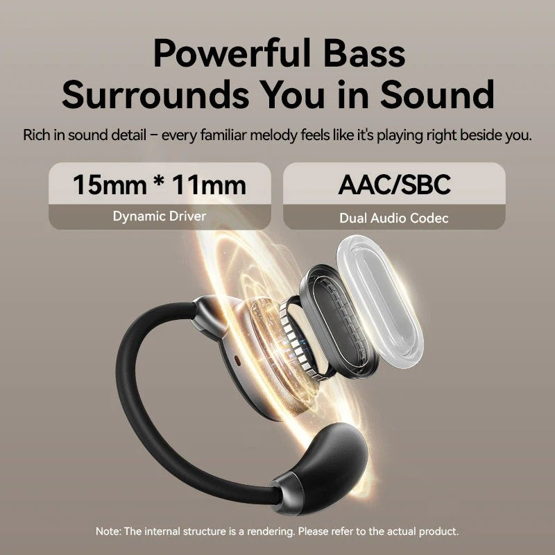 Auriculares Bluetooth Vention Open Ear 013 con estuche de carga/ Autonomía 8h/ Negros