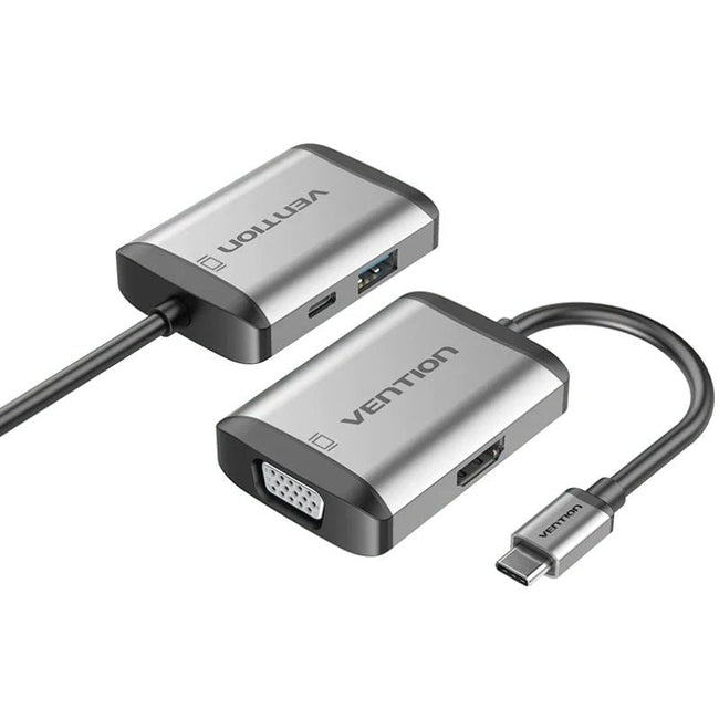 Conversor Vention TFAHB/ 1xUSB/ 1xHDMI/ 1xVGA/ 1xUSB Tipo-C PD/ Gris Hover Image