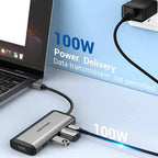 Docking USB Tipo-C Vention CNBHB/ 1xHDMI 4K/ 3xUSB/ 1xUSB Tipo-C PD/ Gris