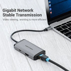 Docking USB Tipo-C Vention CNCHB/ 1xHDMI 4K/ 3xUSB/ 1xUSB Tipo-C PD/ 1xRJ45/ Gris