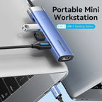 Docking USB Tipo-C Vention TGESB/ 3xUSB/ 1xHDMI 4K/ 1xUSB Tipo-C PD/ Azul