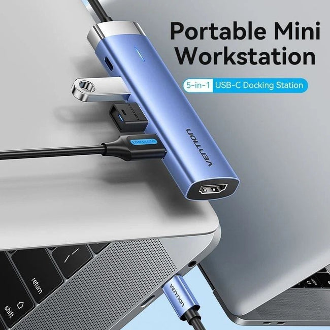Docking USB Tipo-C Vention TGESB/ 3xUSB/ 1xHDMI 4K/ 1xUSB Tipo-C PD/ Azul Main Image