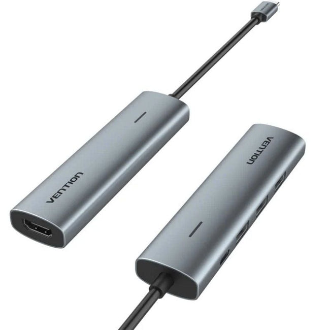 Docking USB Tipo-C Vention TGGHB/ 3xUSB/ 1xHDMI 4K/ 1xUSB Tipo-C PD/ Gris Hover Image
