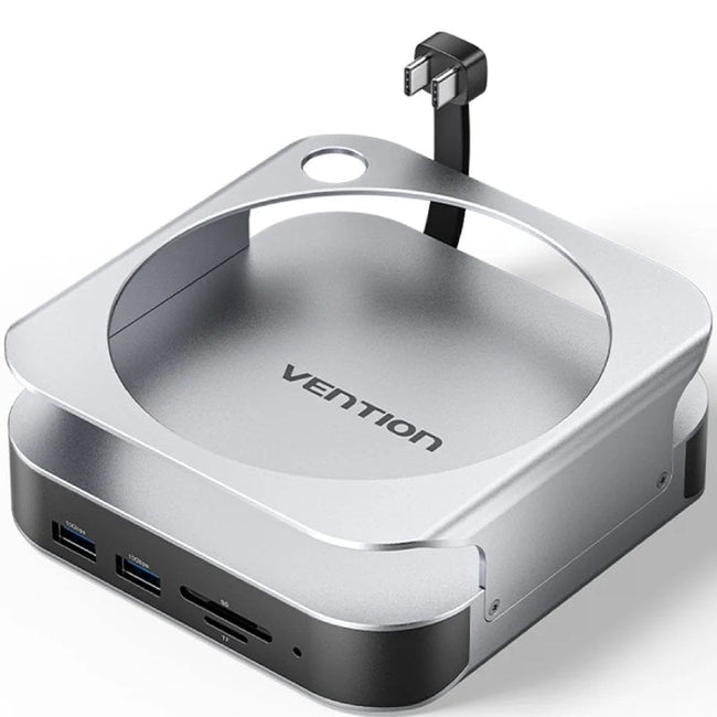Docking para Mac Mini USB Tipo-C Vention THIHAG/ Ranura SSD M.2/ 4xUSB/ 1xUSB Tipo-C/ 1xDisplayPort 4K/ 1xLector Tarjetas/ 1xJack 3.5mm Hover Image