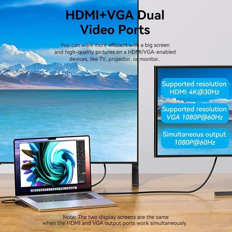 Docking USB Tipo-C Vention THTHC/ 1xHDMI/ 1xVGA/ 3xUSB/ 1xUSB Tipo-C/ 1xUSB Tipo-C PD/ 1xRJ45/ 1xLector Tarjetas SD y MicroSD/ Jack 3.5/ Gris