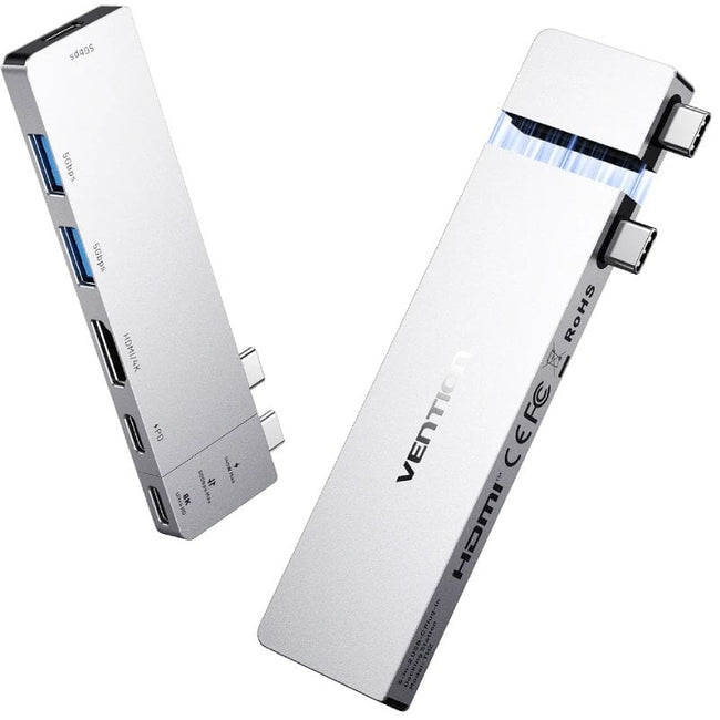 Docking USB Tipo-C Vention THZH0/ 1xHDMI 4K/ 2xUSB/ 2xUSB Tipo-C/ 1xThunderBolt/ 1xUSB Tipo-C PD/ Gris Hover Image