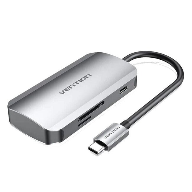 Docking USB Tipo-C Vention TNHHB/ 3xUSB/ 1xUSB Tipo-C PD/ 1xLector Tarjetas SD y MicroSD/ Gris Hover Image