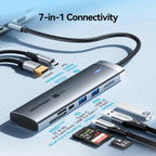 Docking USB Tipo-C Vention TPSHB/ 1xHDMI 4K/ 2xUSB/ 2xUSB Tipo-C/ 1xRJ45/ 1xUSB Tipo-C PD/ 1xLector Tarjetas/ Gris