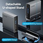 Docking USB Tipo-C Vention TPUH0/ 2xHDMI 4K/ 1xDisplayPort/ 3xUSB Tipo-C/ 5xUSB/ 1xRJ45/ 1xLector de Tarjetas/ 1xJack 3.5/ 1xUSB Tipo-C PD/ Gris