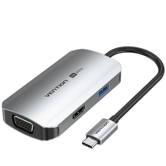 Docking USB Tipo-C Vention TQAHB/ 1xHDMI/ 1xUSB/ 1xVGA/ 1xUSB Tipo-C PD/ Gris Hover Image