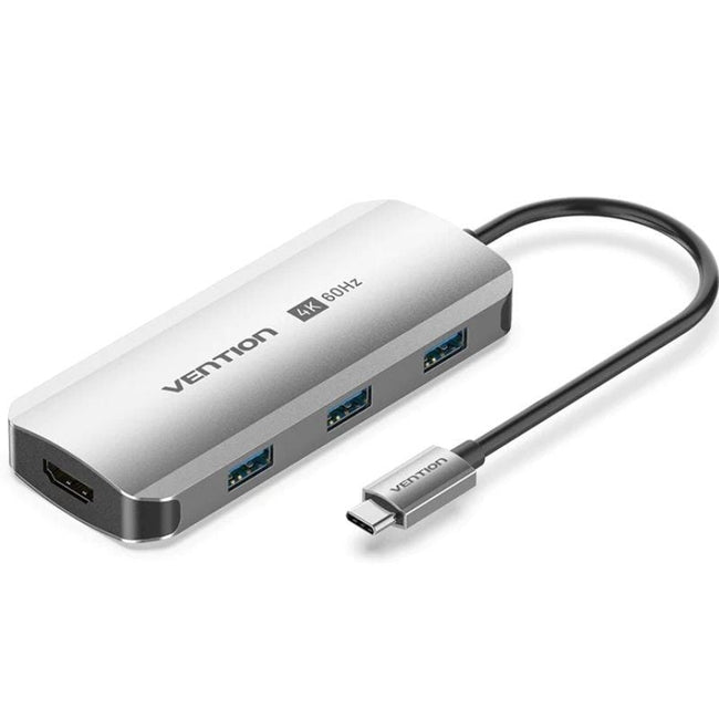 Docking USB Tipo-C Vention TQDHB/ 1xHDMI 4K/ 3xUSB/ 1xUSB Tipo-C PD/ Gris Hover Image