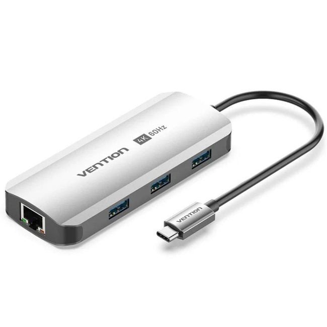 Docking USB Tipo-C Vention TQHHB/ 1xHDMI 4K/ 3xUSB/ 1xUSB Tipo-C PD/ 1xRJ45/ Gris Hover Image