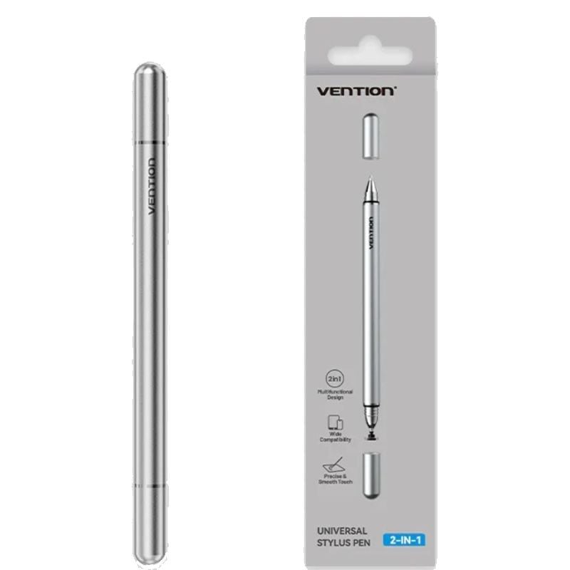 Lápiz ptico Vention KQMH0/ para Android y Apple/ Aluminio Gris