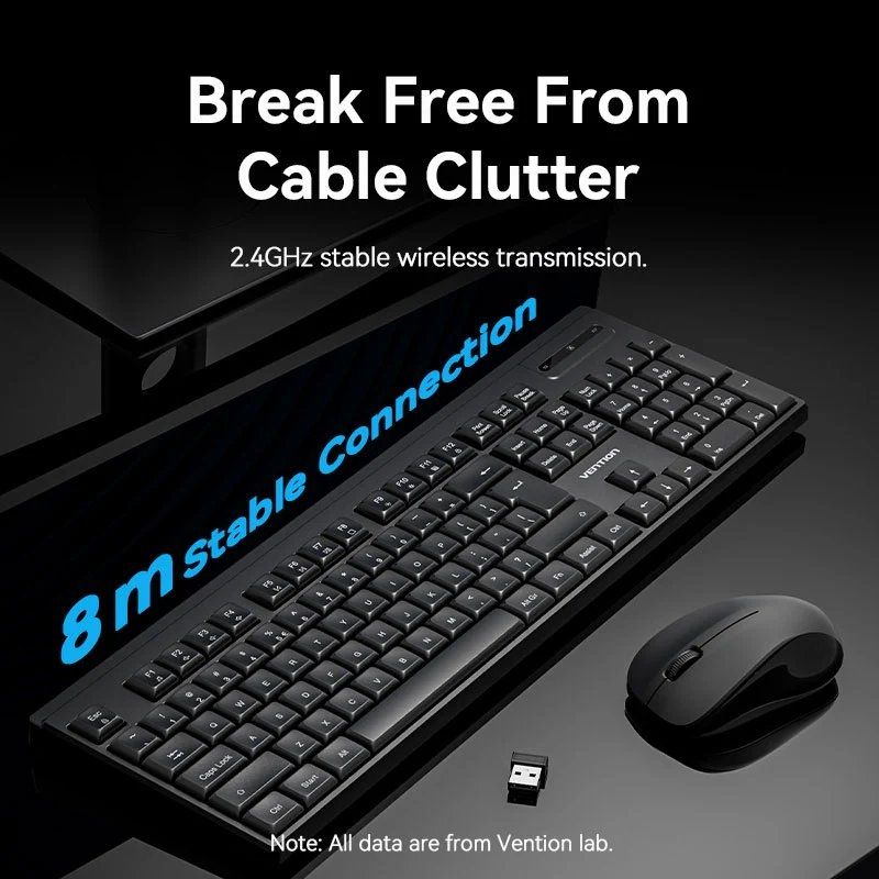 Teclado y Ratón Inalámbricos Vention Combo KTZB0-EN/ Inglés