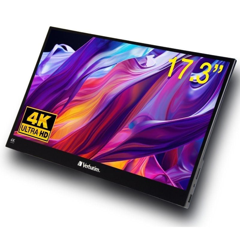 Monitor Portátil Táctil Verbatim PMT-17-4K 17.3"/ 4K/ Multimedia/ Negro