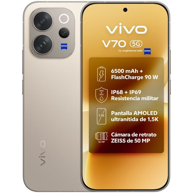 Smartphone Vivo V70 8GB/ 512GB/ 6.59"/ 5G/ Gris Hover Image