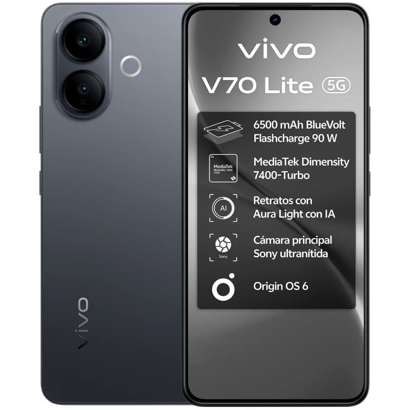 Smartphone Vivo V70 Lite 6GB/ 128GB/ 6.77"/ 5G/ Negro