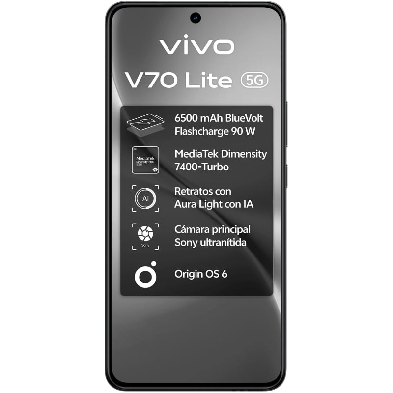 Smartphone Vivo V70 Lite 6GB/ 128GB/ 6.77"/ 5G/ Negro