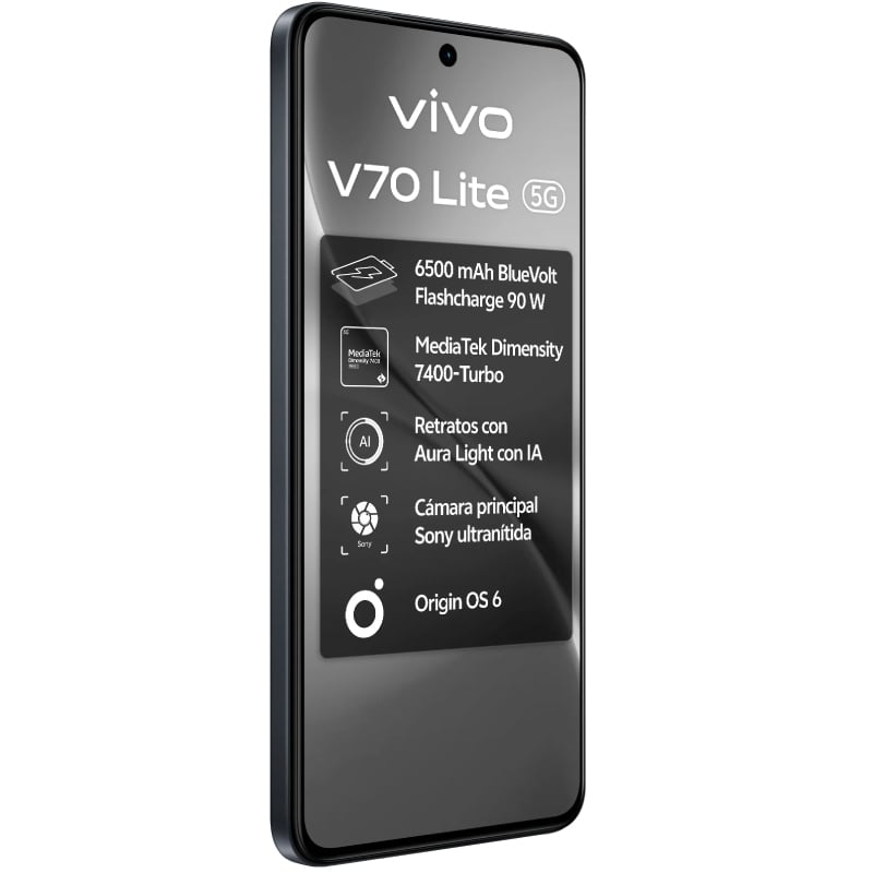 Smartphone Vivo V70 Lite 6GB/ 128GB/ 6.77"/ 5G/ Negro