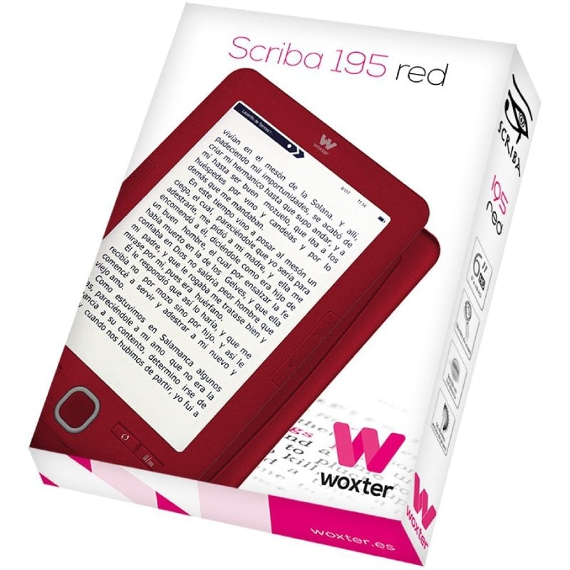 Libro Electrónico Ebook Woxter Scriba 195/ 6"/ Tinta Electrónica/ Rojo