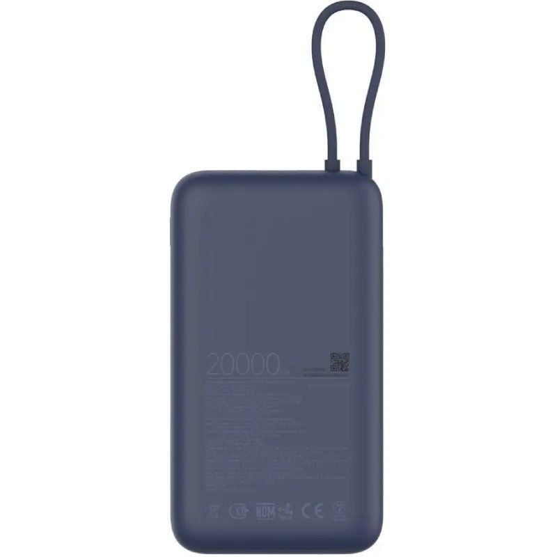 Powerbank 20000mAh Xiaomi 33W Power Bank Integrated Cable/ 33W/ Azul/ Incluye Cable USB Tipo-C
