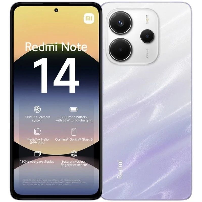 Smartphone Xiaomi Redmi Note 14 6GB/ 128GB/ 6.67"/ Púrpura