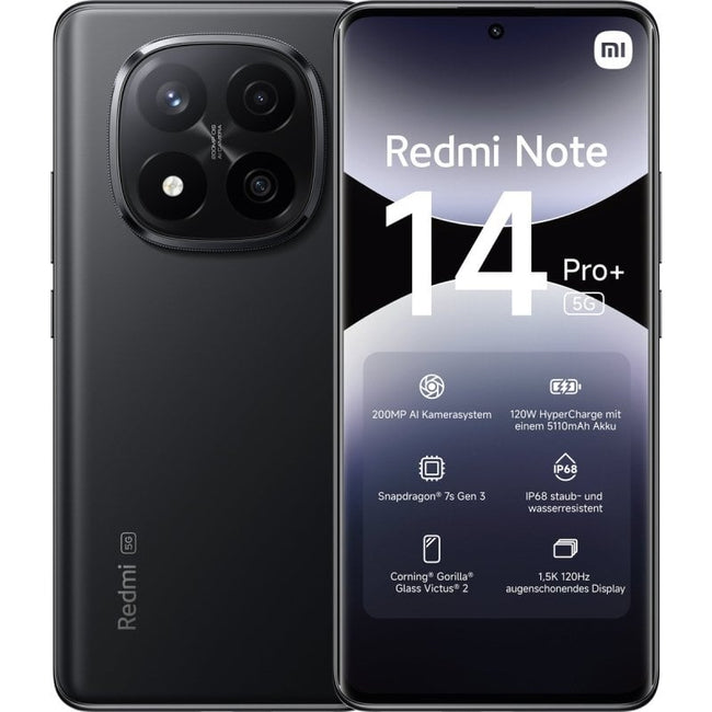 Smartphone Xiaomi Redmi Note 14 Pro+ 12GB/ 256GB/ 6.67"/ 5G/ Negro Hover Image
