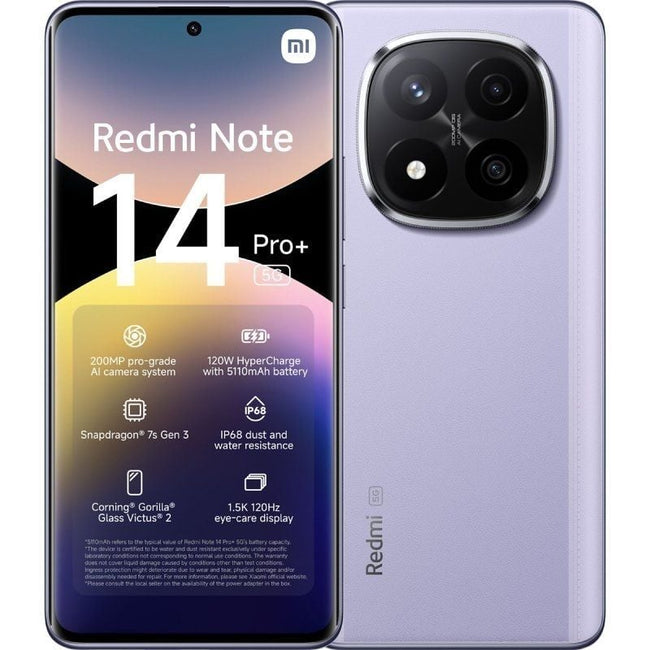 Smartphone Xiaomi Redmi Note 14 Pro+ 12GB/ 512GB/ 6.67"/ 5G/ Púrpura Hover Image