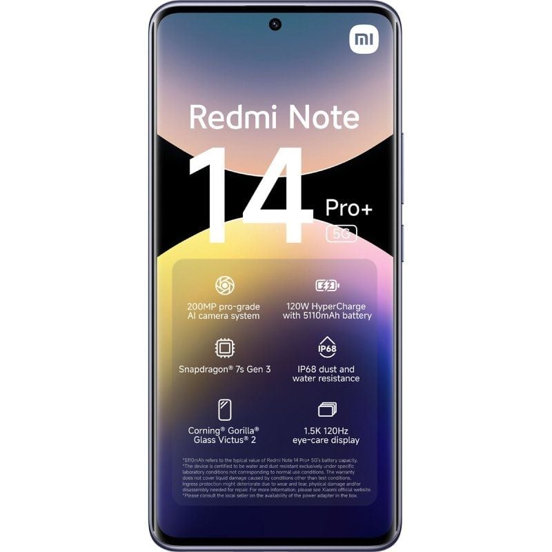 Smartphone Xiaomi Redmi Note 14 Pro+ 12GB/ 512GB/ 6.67"/ 5G/ Púrpura