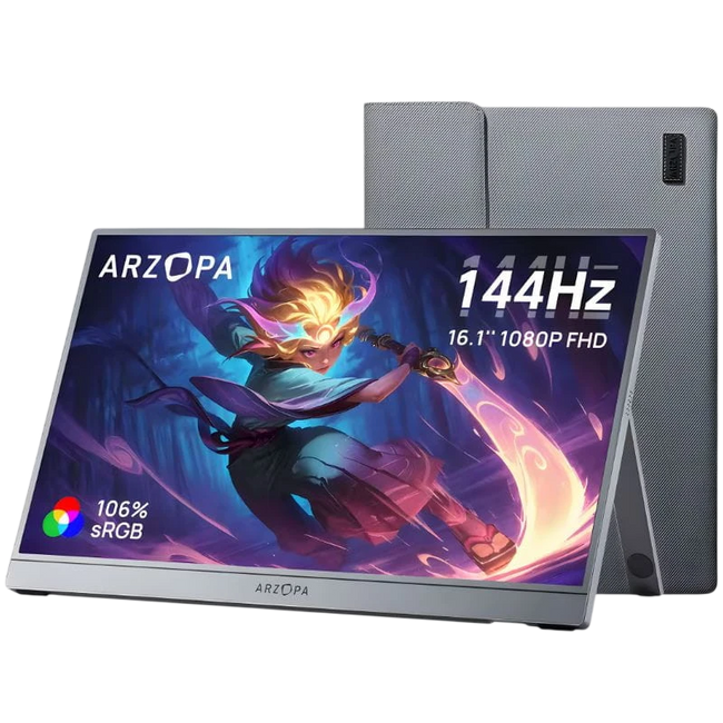 Arzopa Z1FC 16,1" FHD IPS 144Hz HDR Gris - Monitor Portátil con funda de transporte Hover Image