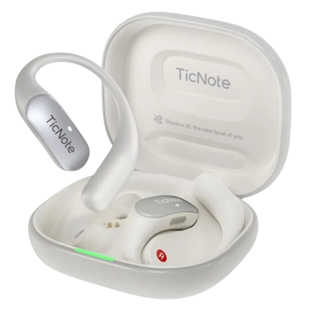 TicNote Pods 4G Blanco - Auriculares Open-Ear con Transcripción IA y eSIM