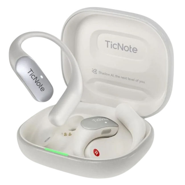 TicNote Pods 4G Blanco - Auriculares Open-Ear con Transcripción IA y eSIM Hover Image