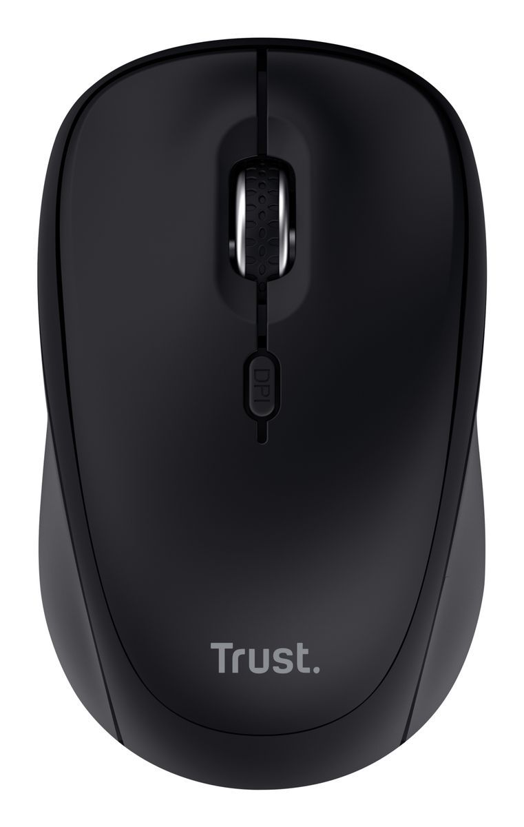 MOUSE TRUST WIRELESS Y BLUETOOTH YVI+ NEGRO 1600DPI AJUSTABLE 3 BOTONES 3 DISPOSITIVOS