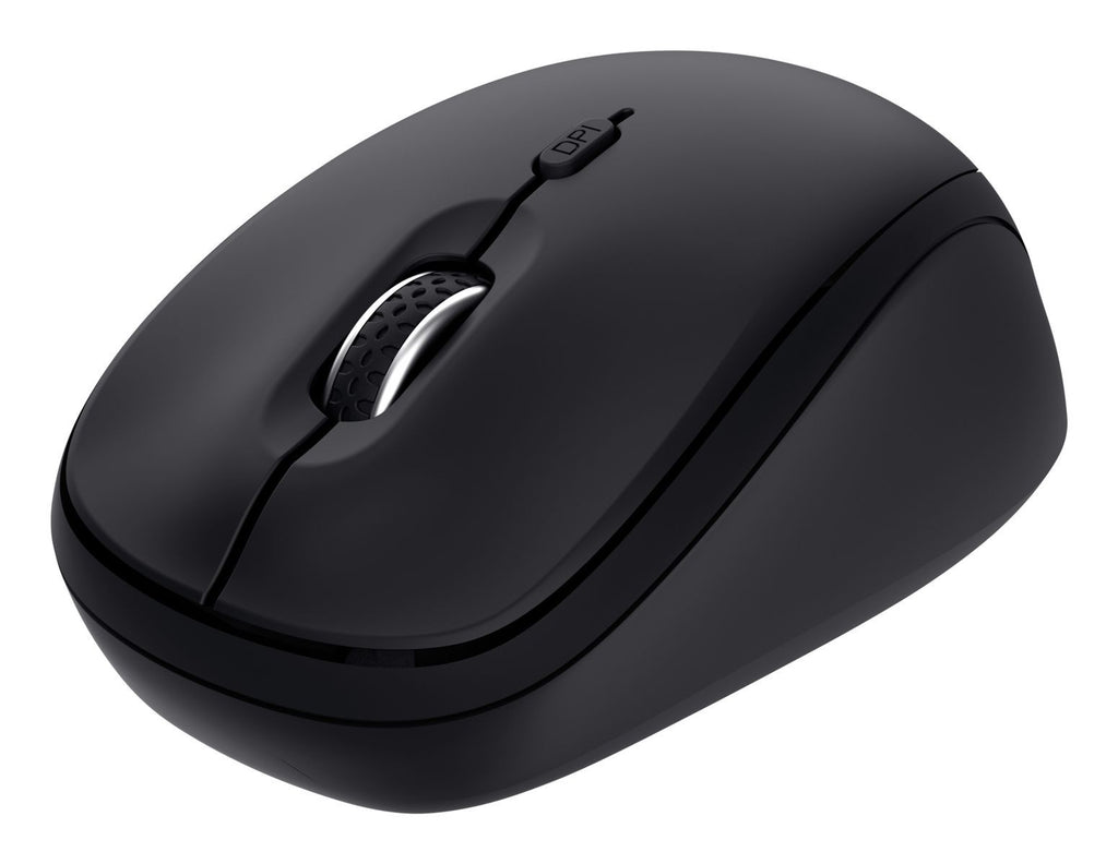 MOUSE TRUST WIRELESS Y BLUETOOTH YVI+ NEGRO 1600DPI AJUSTABLE 3 BOTONES 3 DISPOSITIVOS