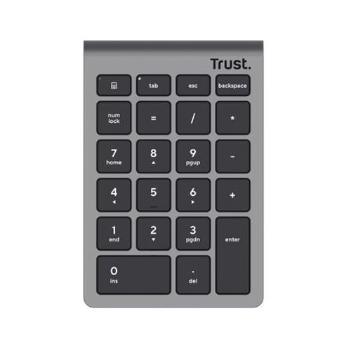 Teclado Numerico Trust Xalas Silver Wireless 22 Teclas 25709 Receptor Micro Usb