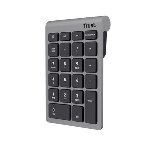Teclado Numerico Trust Xalas Silver Wireless 22 Teclas 25709 Receptor Micro Usb