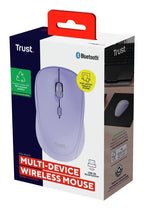 Mouse Trust Wireless Y Bluetooth Yvi+ Lila 1600dpi Ajustable 3 Botones 3 Dispositivos